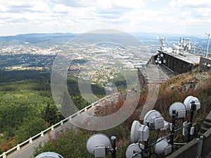 View from The hill near the TV transmitter JeÃâ¦ÃÂ¡tÃâÃ¢â¬Âºd in Liberec,